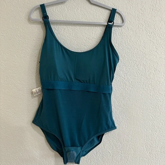 DKNY Teal Ruched One Piece Swimsuit Size XL - Picture 13 of 16